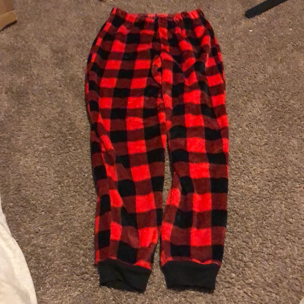 Fluffy Black and white checkered pants